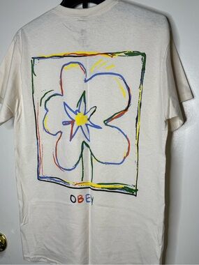 Obey Men’s Cream Floral Graphic Tee